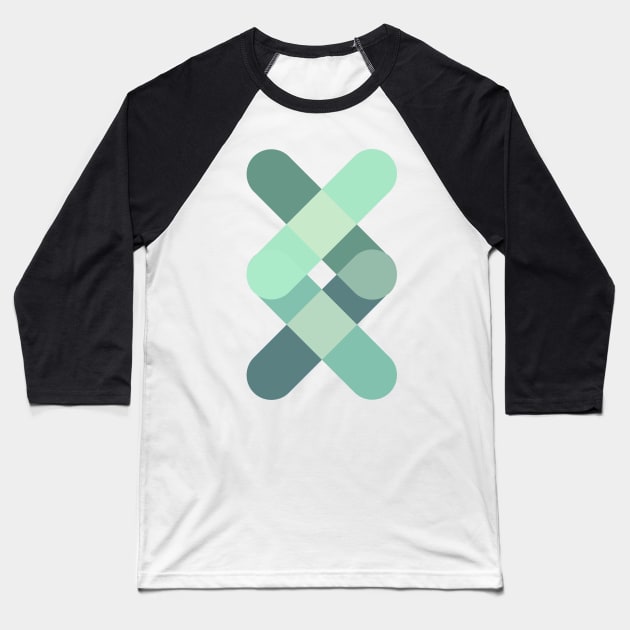 Geometric pattern blue modern Baseball T-Shirt by soycarola